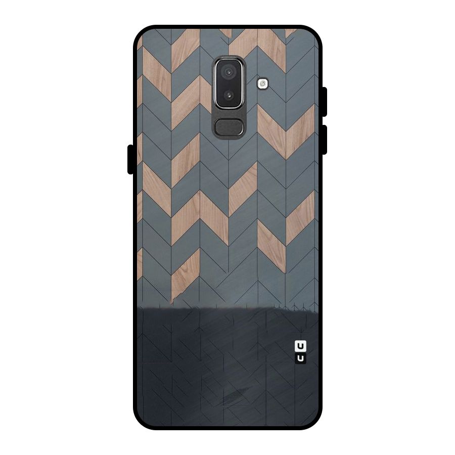 Greyish Wood Design Metal Back Case for Galaxy On8 (2018)