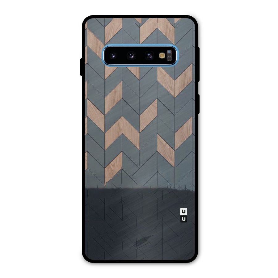 Greyish Wood Design Metal Back Case for Galaxy S10