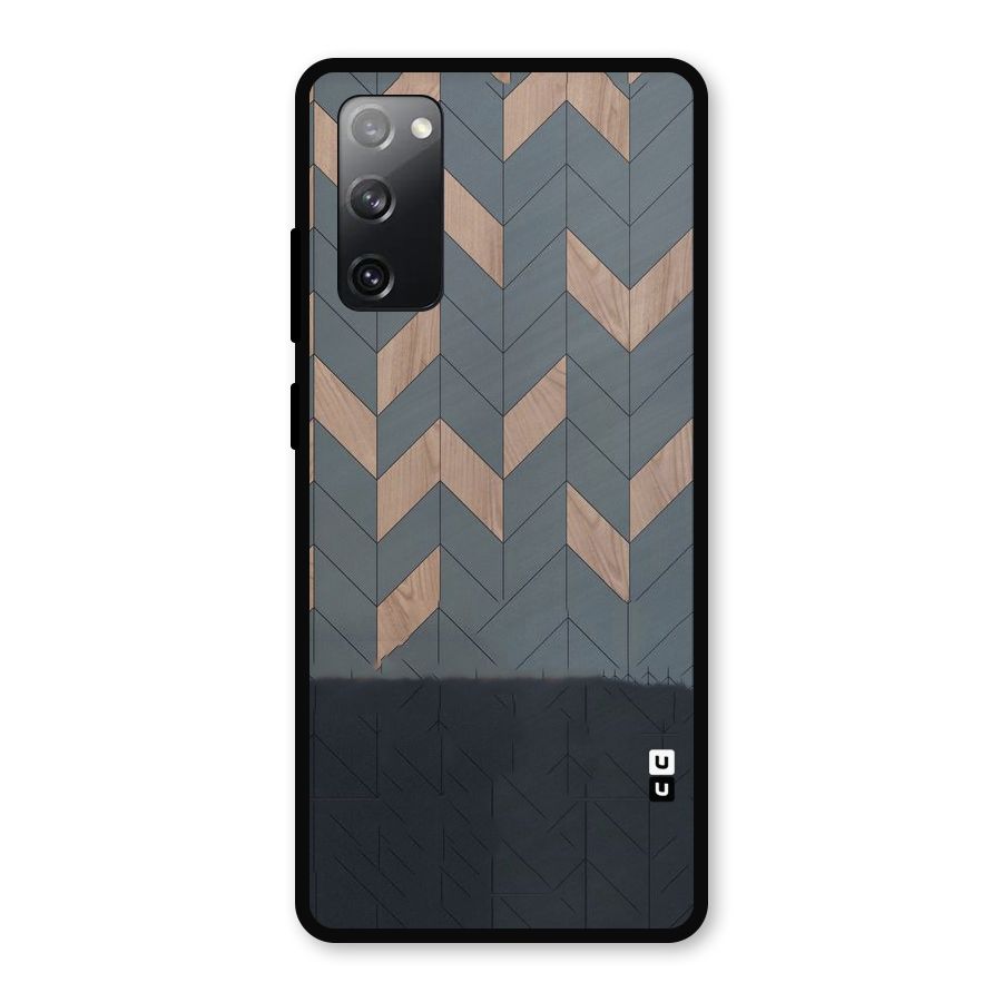 Greyish Wood Design Metal Back Case for Galaxy S20 FE 5G
