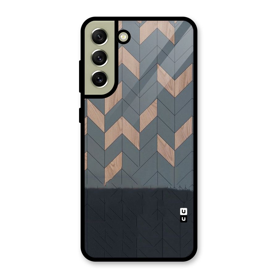 Greyish Wood Design Metal Back Case for Galaxy S21 FE 5G (2023)