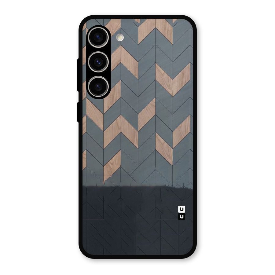 Greyish Wood Design Metal Back Case for Galaxy S23 Plus