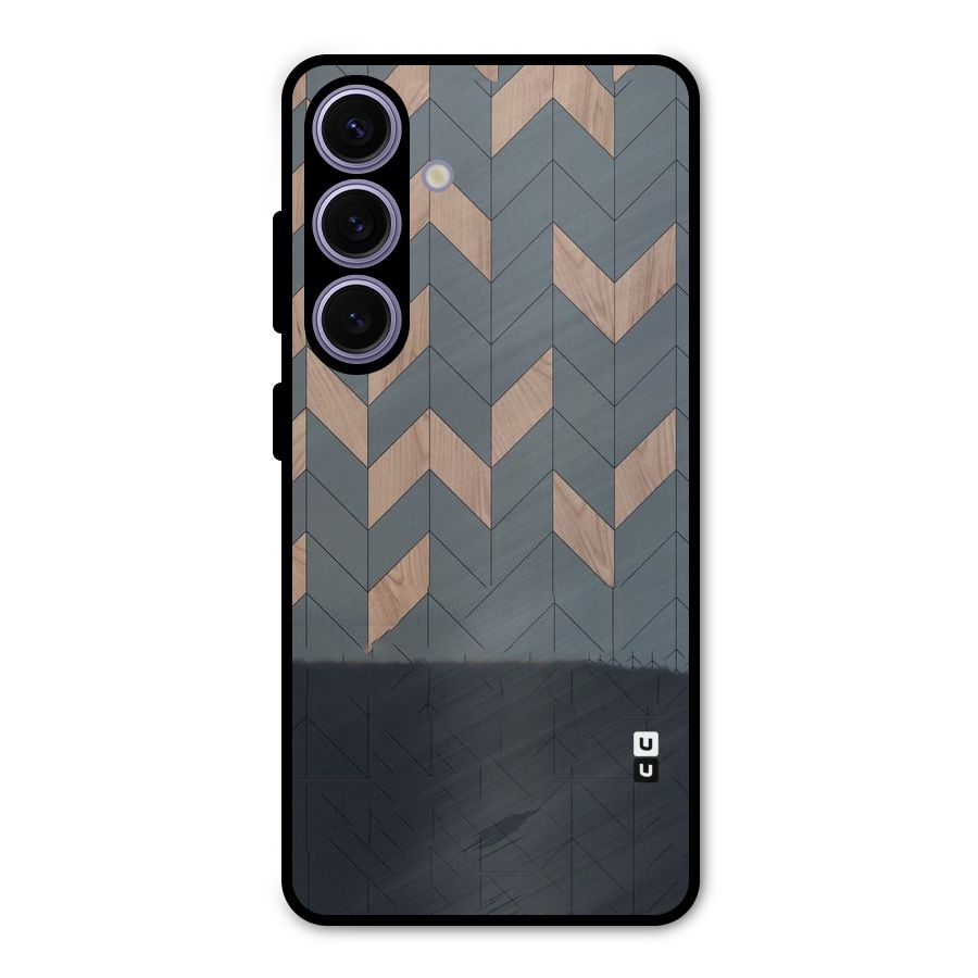 Greyish Wood Design Metal Back Case for Galaxy S24