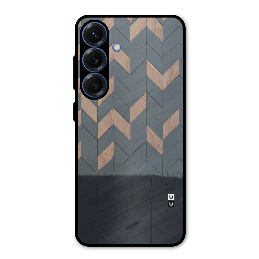 Greyish Wood Design Metal Back Case for Galaxy S25