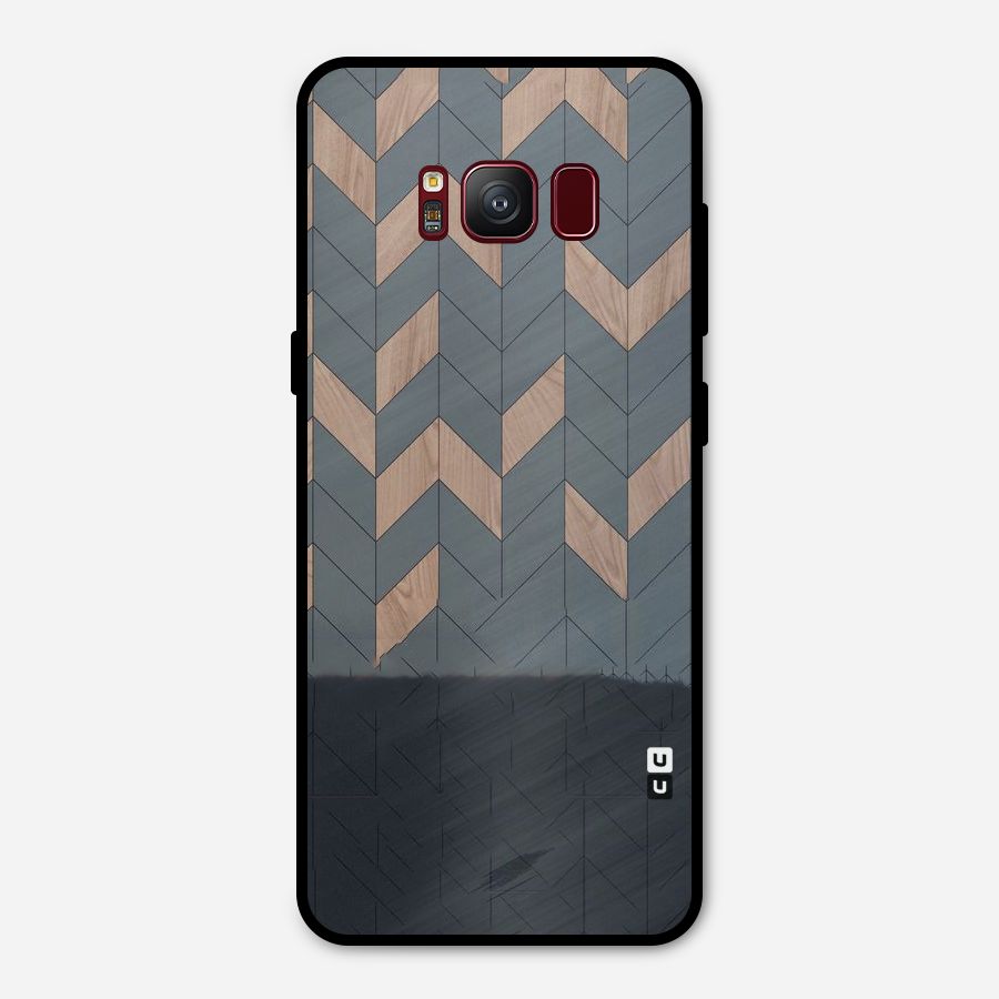 Greyish Wood Design Metal Back Case for Galaxy S8