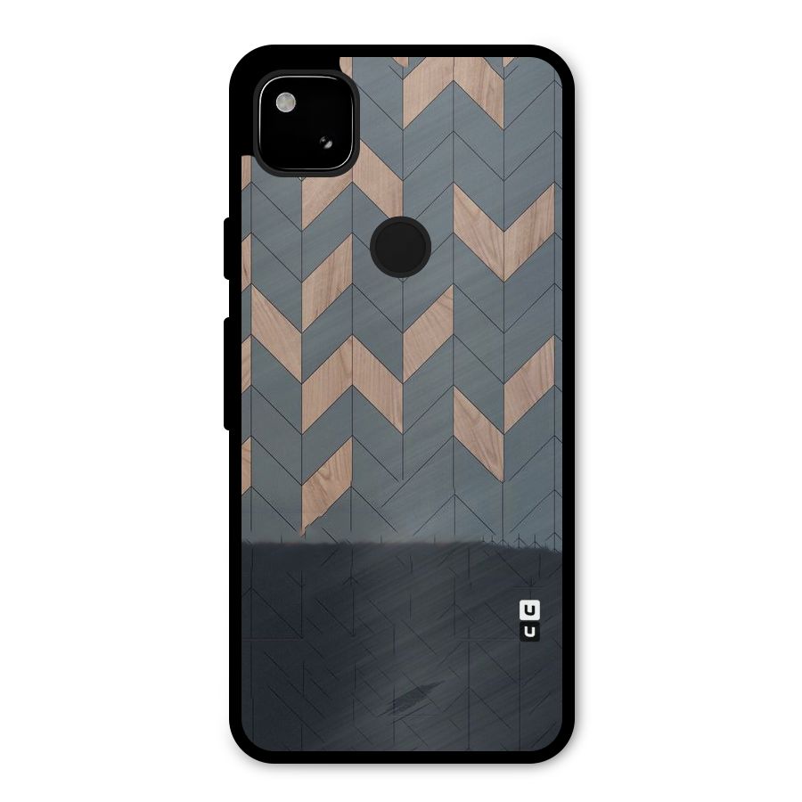 Greyish Wood Design Metal Back Case for Google Pixel 4a