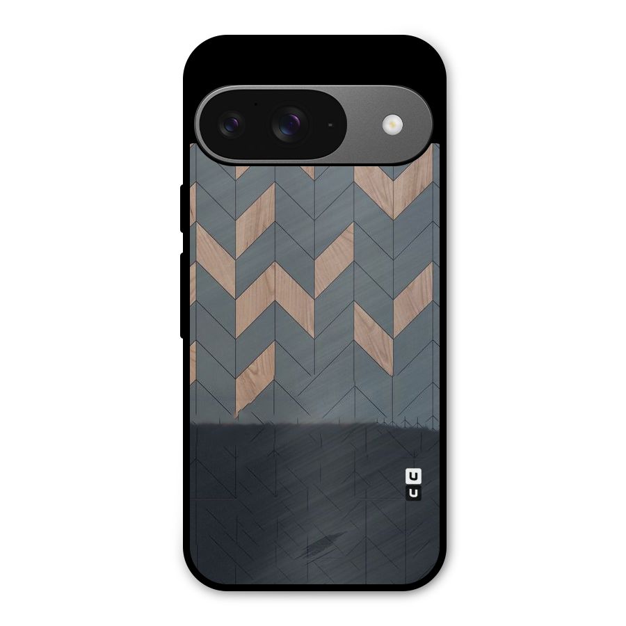 Greyish Wood Design Metal Back Case for Google Pixel 9