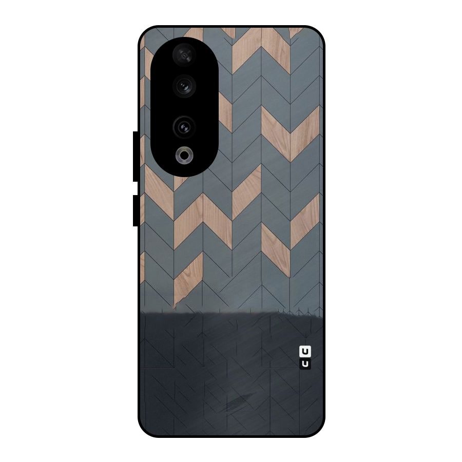 Greyish Wood Design Metal Back Case for Honor 90