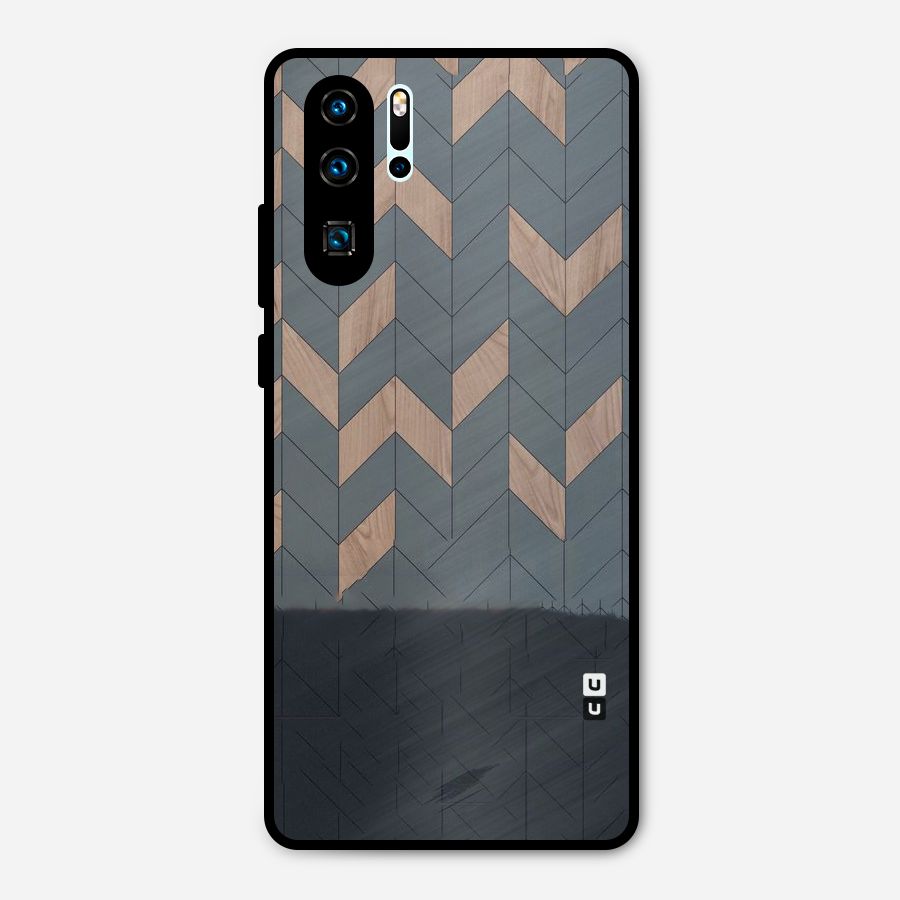 Greyish Wood Design Metal Back Case for Huawei P30 Pro