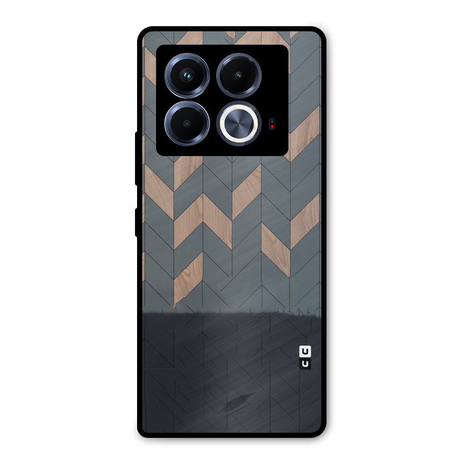Greyish Wood Design Metal Back Case for Infinix Note 40 5G