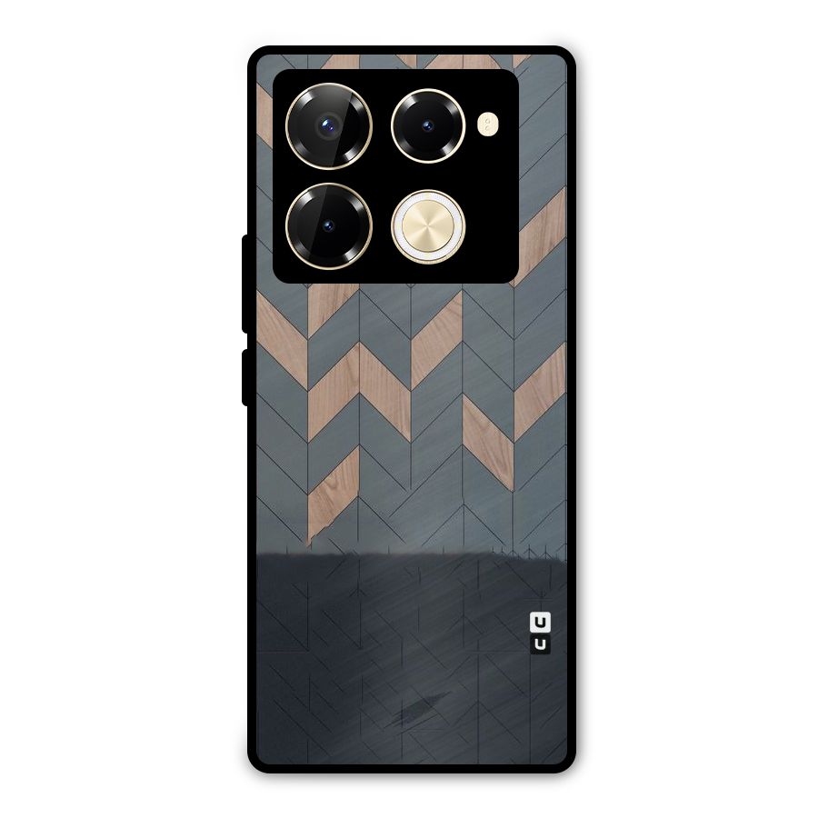 Greyish Wood Design Metal Back Case for Infinix Note 40 Pro