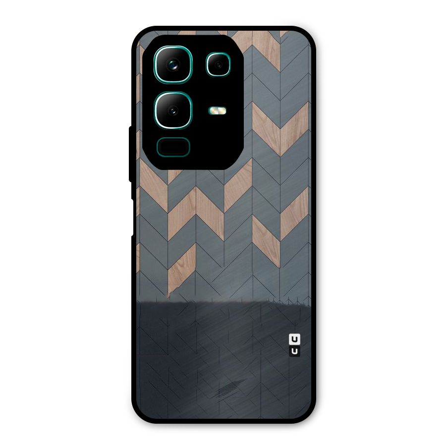 Greyish Wood Design Metal Back Case for Infinix Note 50x