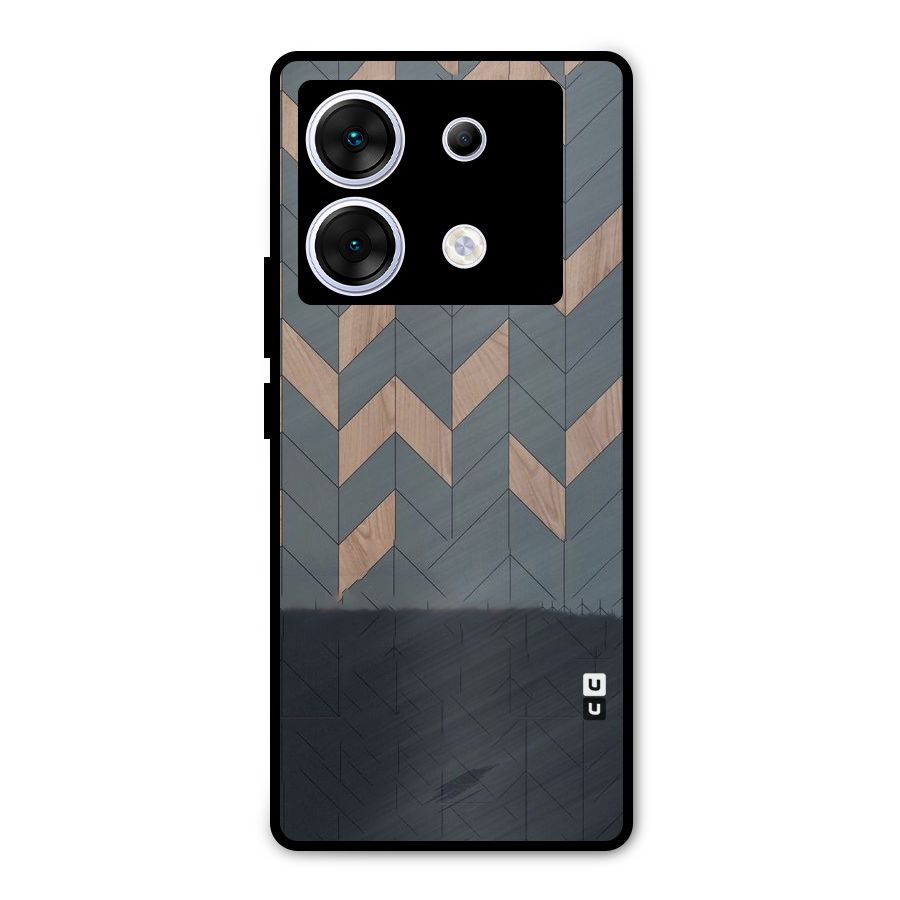 Greyish Wood Design Metal Back Case for Infinix Zero 30 5G