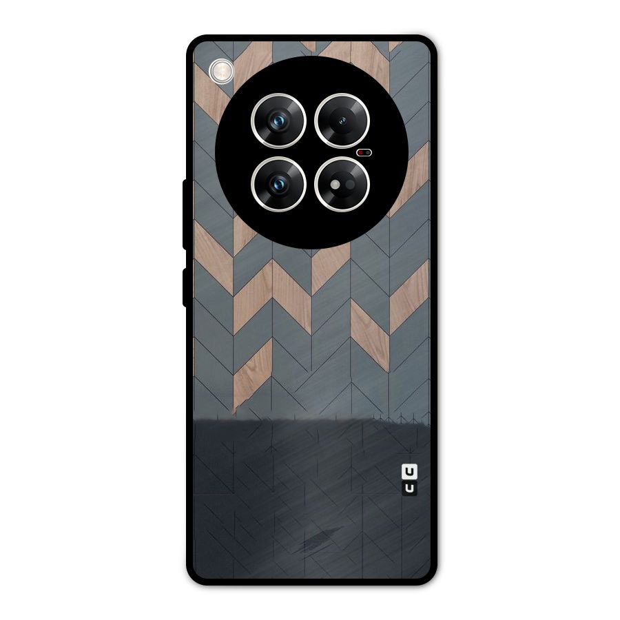 Greyish Wood Design Metal Back Case for Infinix Zero 40 5G