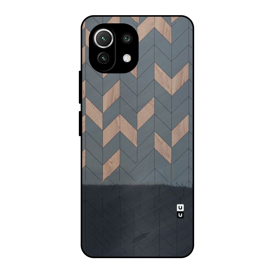 Greyish Wood Design Metal Back Case for Mi 11 Lite NE 5G