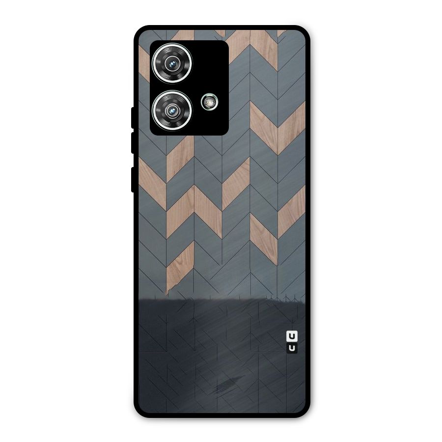 Greyish Wood Design Metal Back Case for Motorola Edge 40 Neo