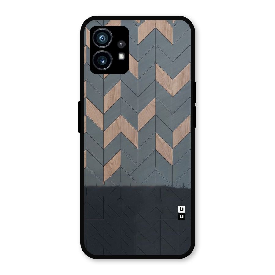 Greyish Wood Design Metal Back Case for Nothing Phone 1