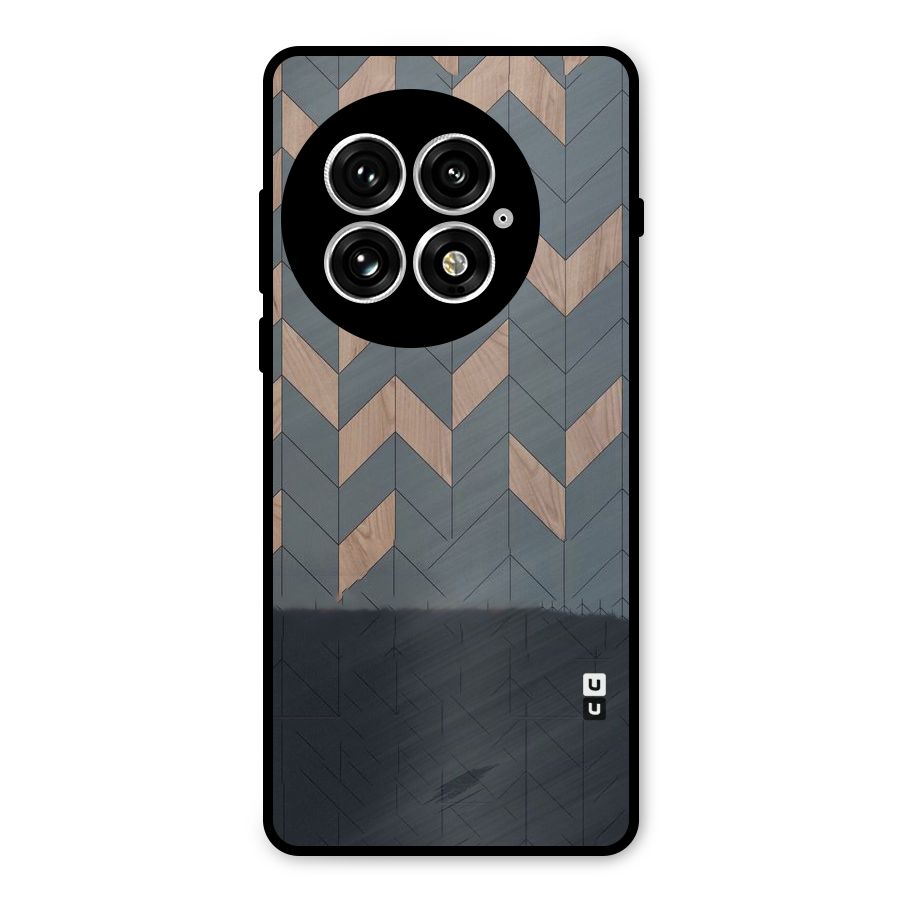 Greyish Wood Design Metal Back Case for OnePlus 13