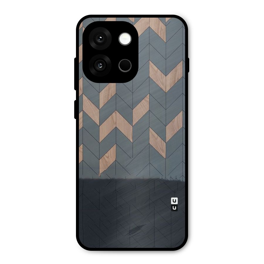 Greyish Wood Design Metal Back Case for OnePlus 13s