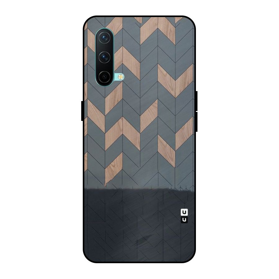Greyish Wood Design Metal Back Case for OnePlus Nord CE 5G