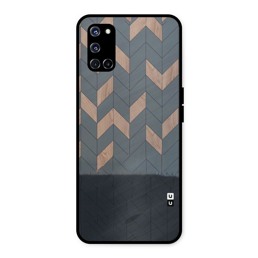 Greyish Wood Design Metal Back Case for Oppo A52