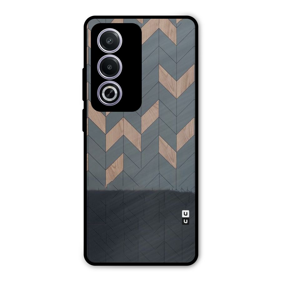 Greyish Wood Design Metal Back Case for Oppo K12x