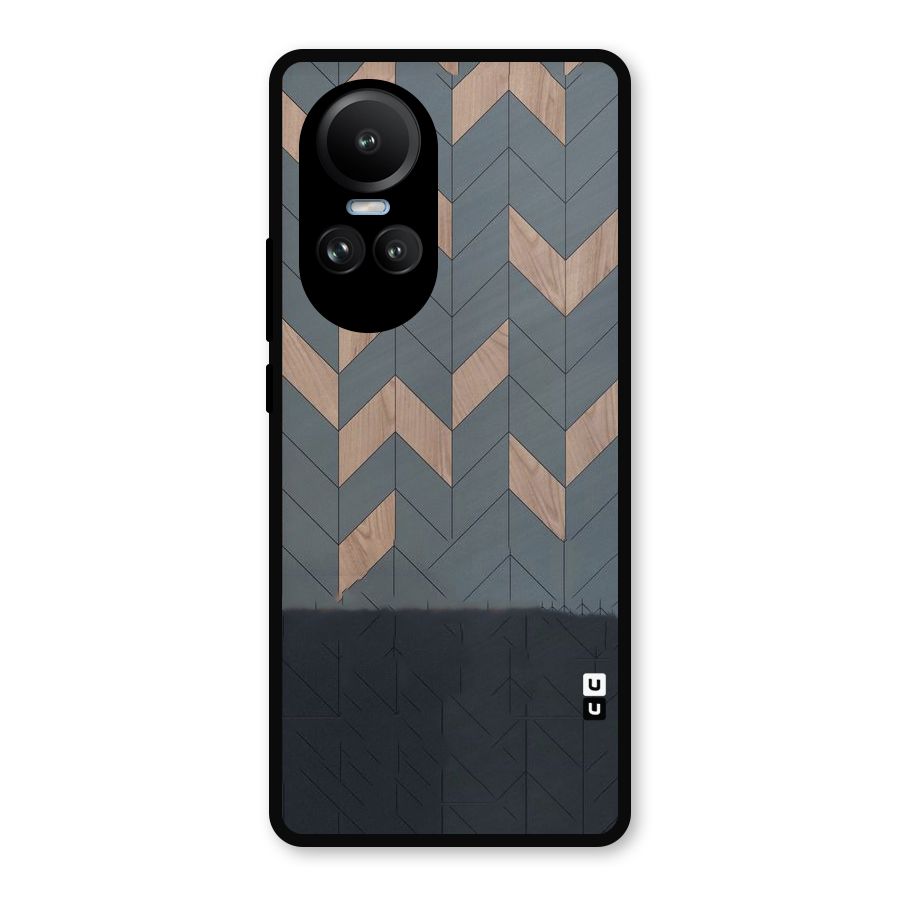 Greyish Wood Design Metal Back Case for Oppo Reno10