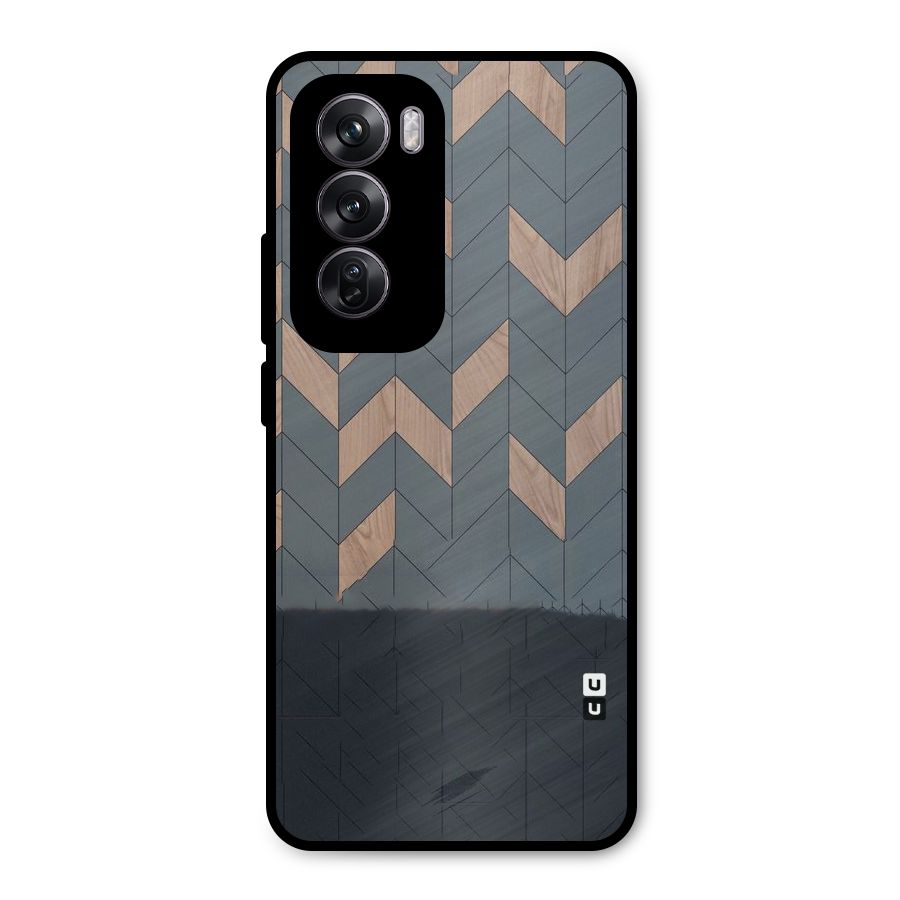 Greyish Wood Design Metal Back Case for Oppo Reno12 Pro
