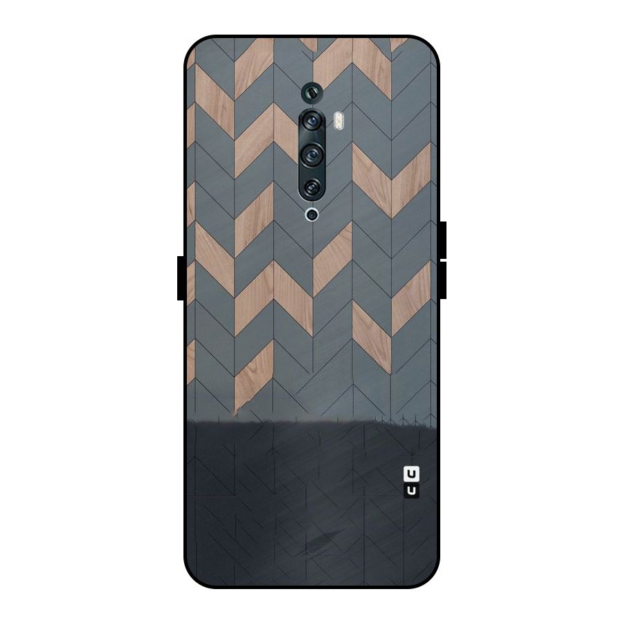 Greyish Wood Design Metal Back Case for Oppo Reno2 Z