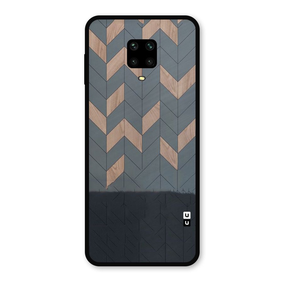Greyish Wood Design Metal Back Case for Poco M2 Pro