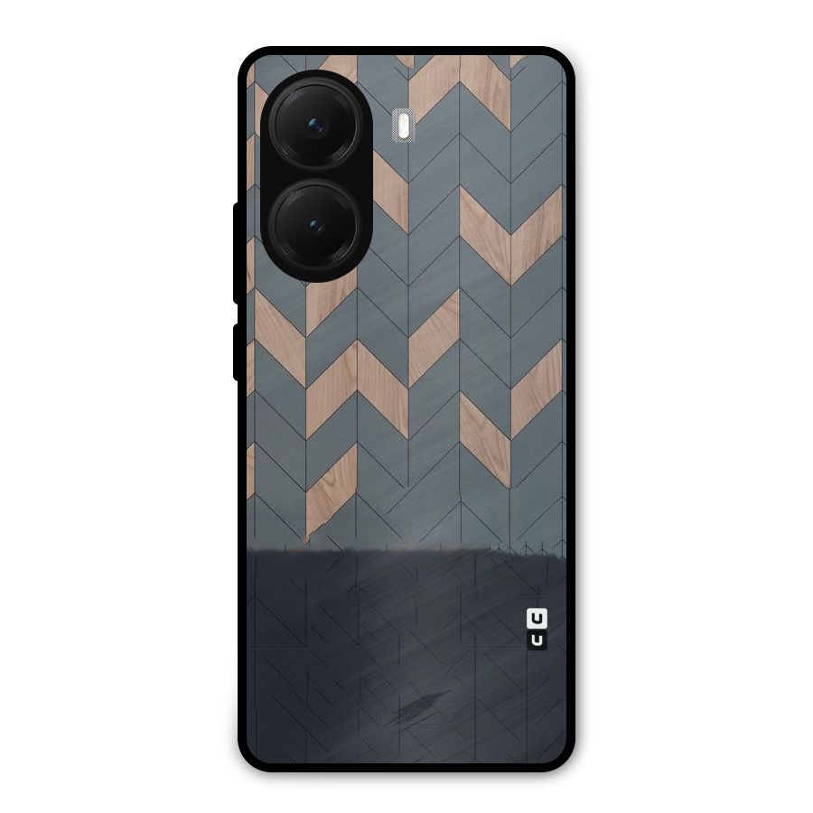 Greyish Wood Design Metal Back Case for Poco X7 Pro