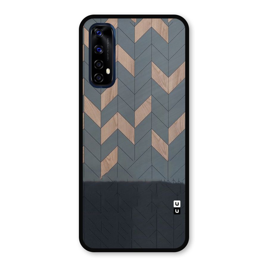 Greyish Wood Design Metal Back Case for Realme 7