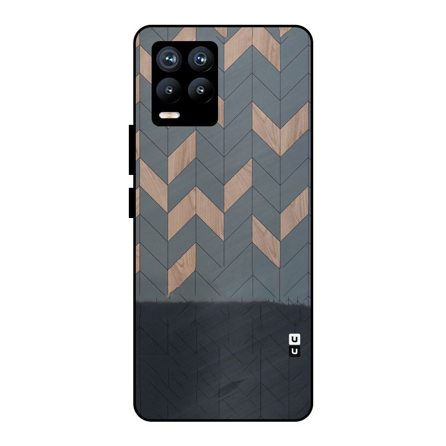 Greyish Wood Design Metal Back Case for Realme 8 Pro