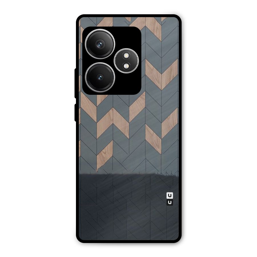 Greyish Wood Design Metal Back Case for Realme GT 6T