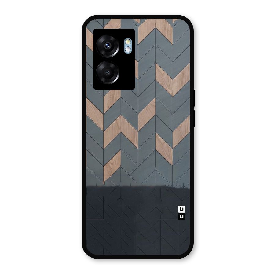 Greyish Wood Design Metal Back Case for Realme Narzo 50 5G