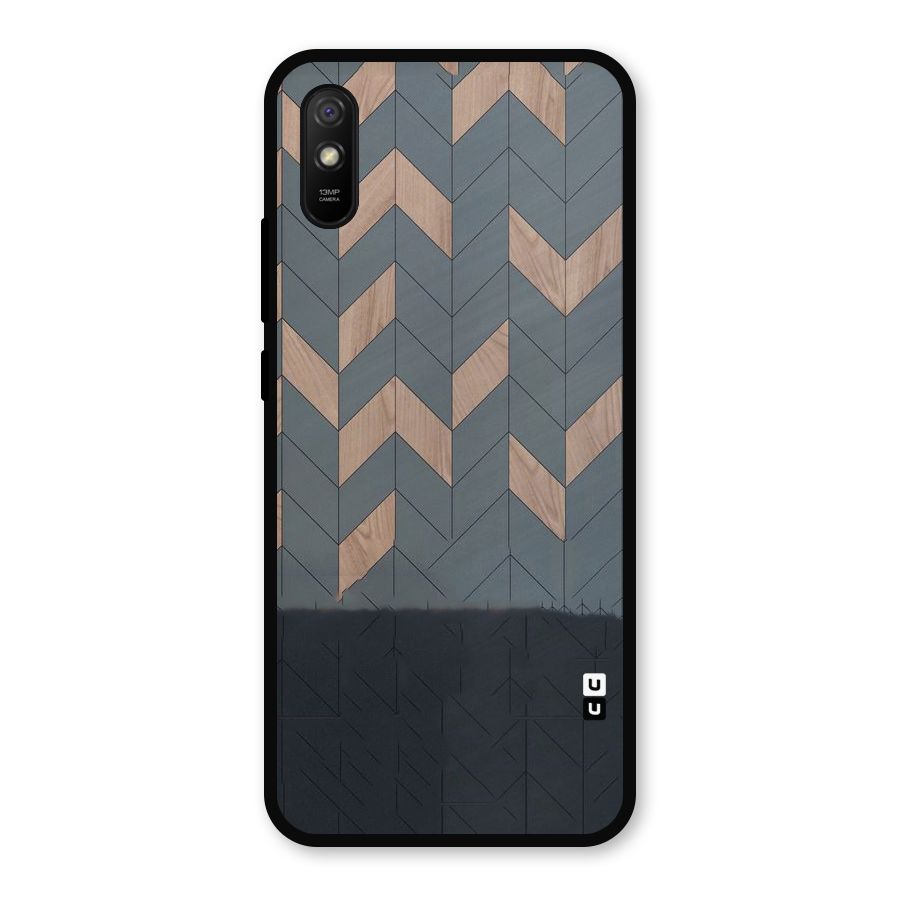 Greyish Wood Design Metal Back Case for Redmi 9i