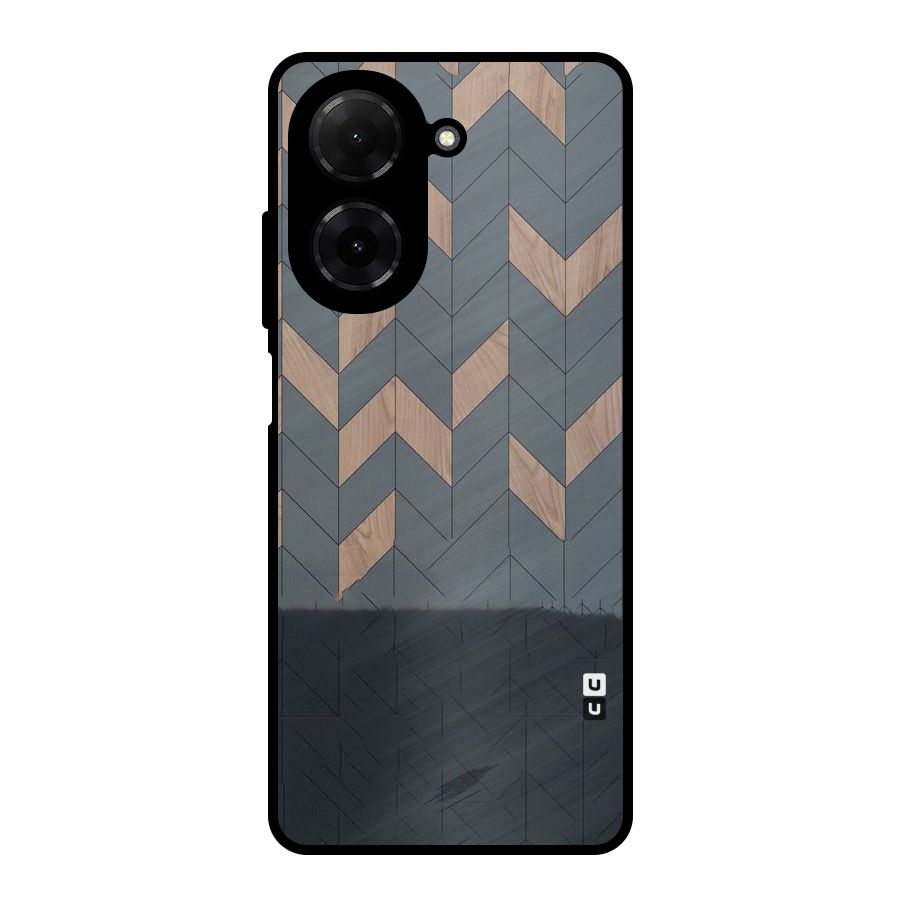 Greyish Wood Design Metal Back Case for Redmi A5 4G