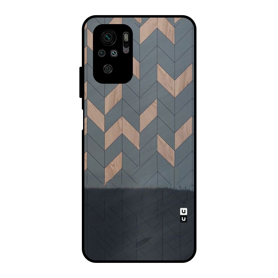 Greyish Wood Design Metal Back Case for Redmi Note 10S