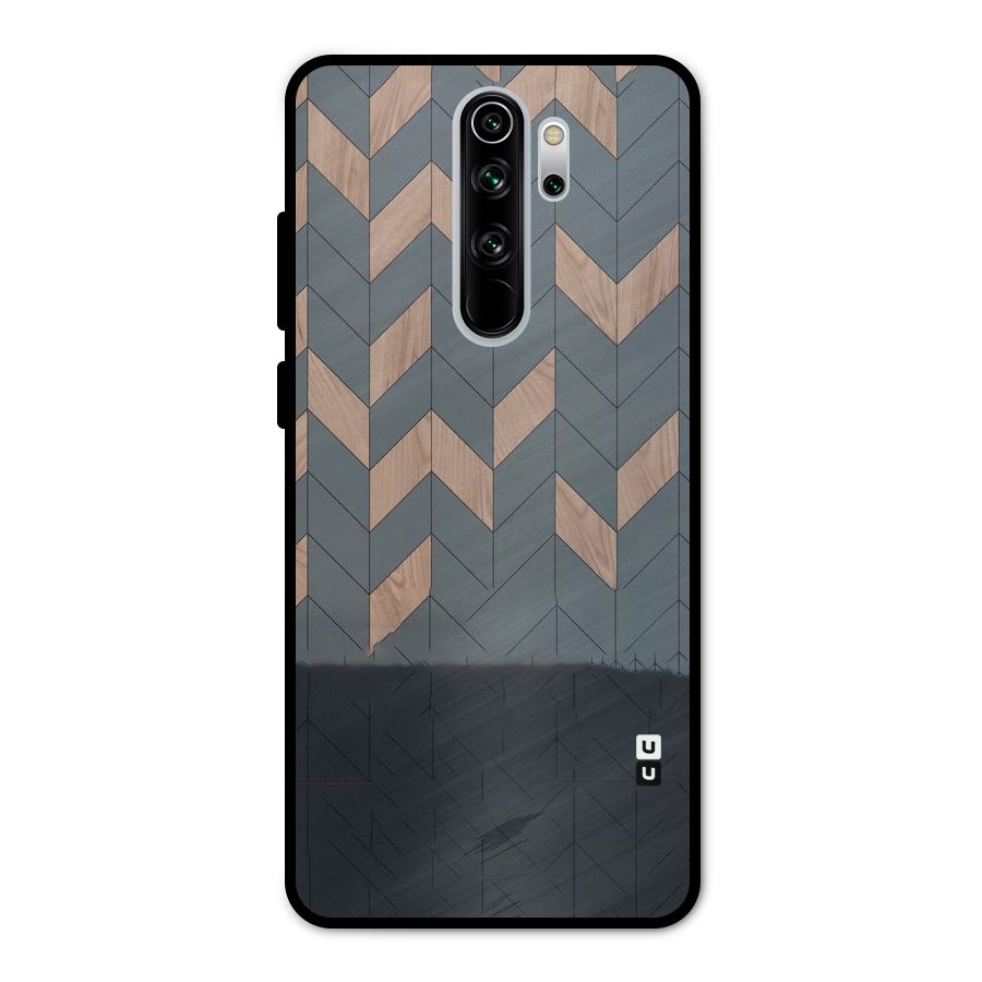 Greyish Wood Design Metal Back Case for Redmi Note 8 Pro