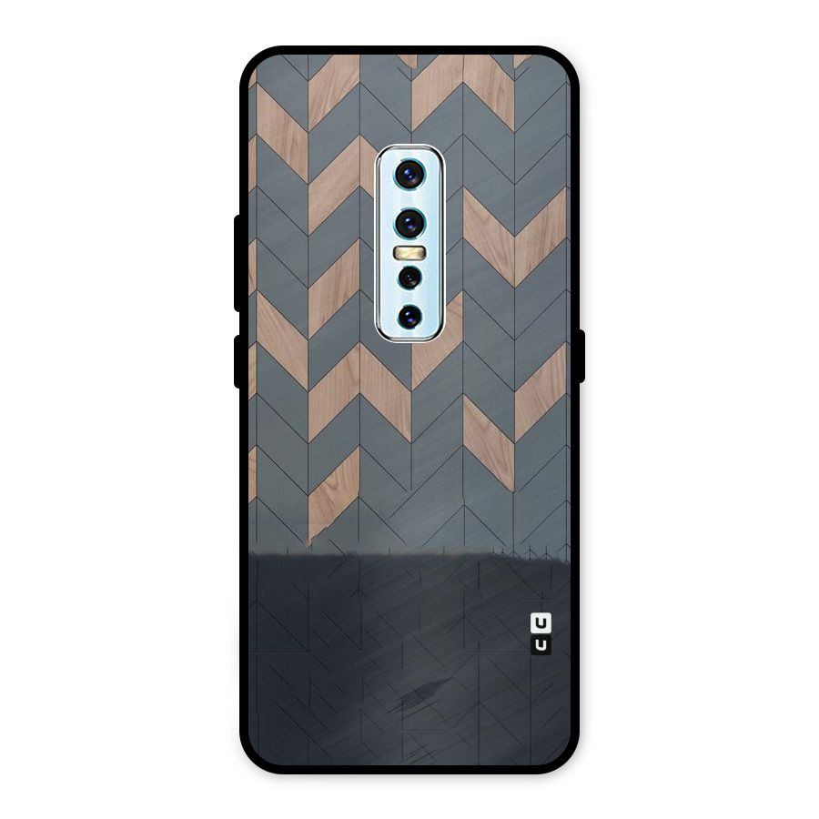 Greyish Wood Design Metal Back Case for Vivo V17 Pro