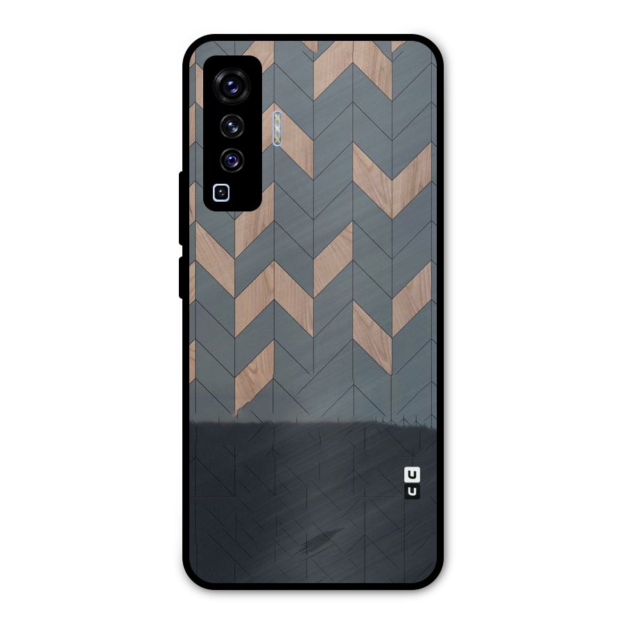 Greyish Wood Design Metal Back Case for Vivo X50