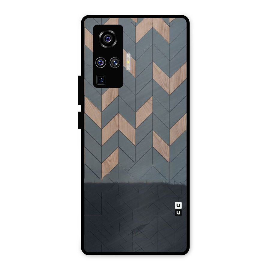 Greyish Wood Design Metal Back Case for Vivo X50 Pro