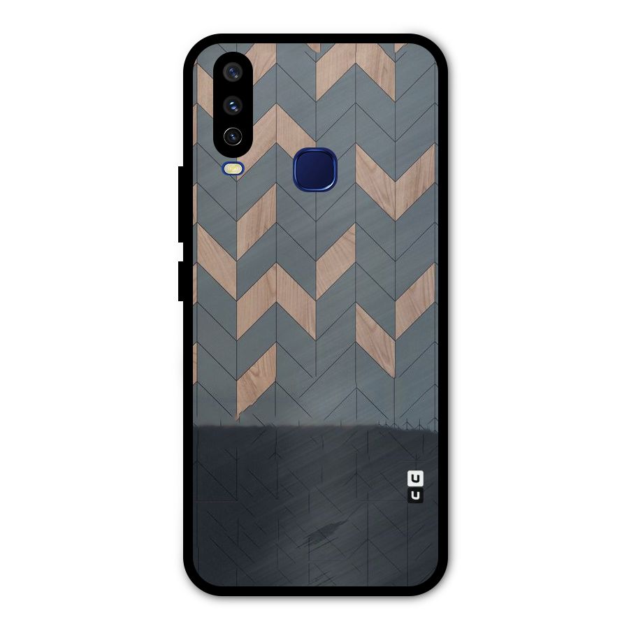 Greyish Wood Design Metal Back Case for Vivo Y12