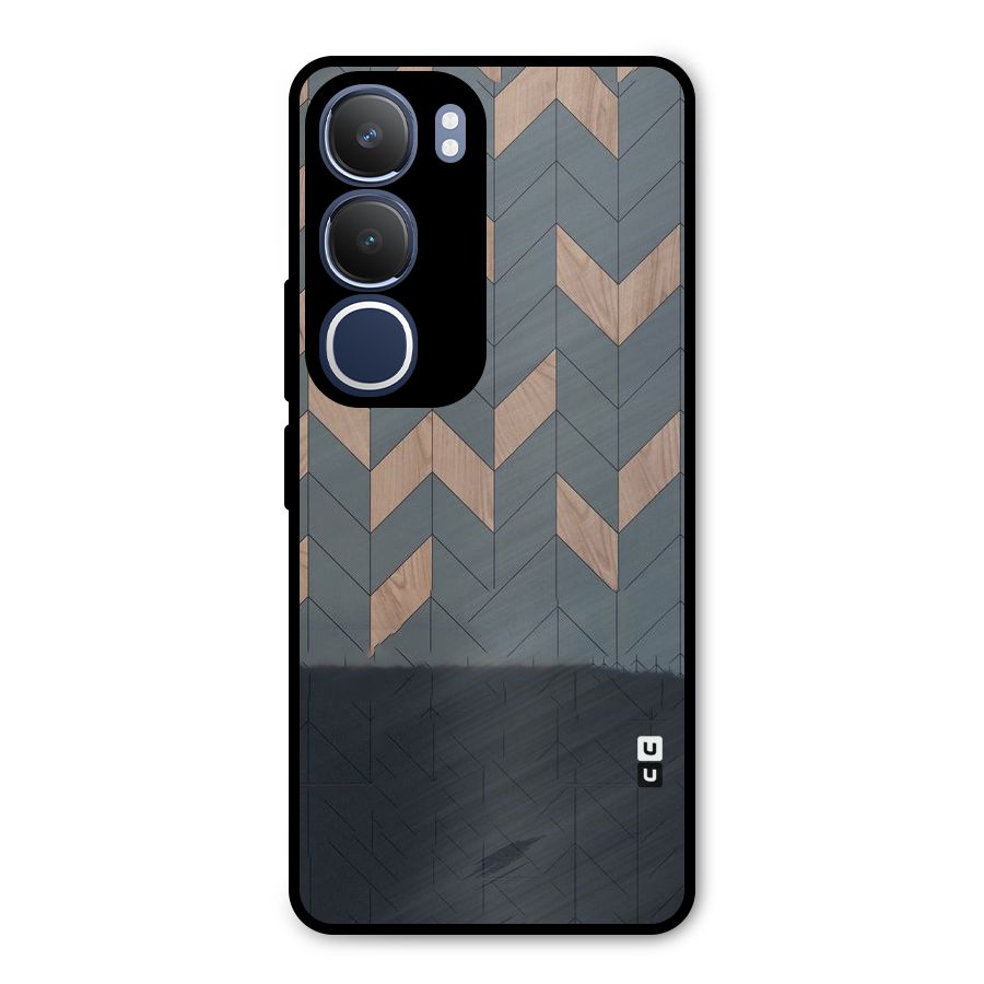 Greyish Wood Design Metal Back Case for Vivo Y29