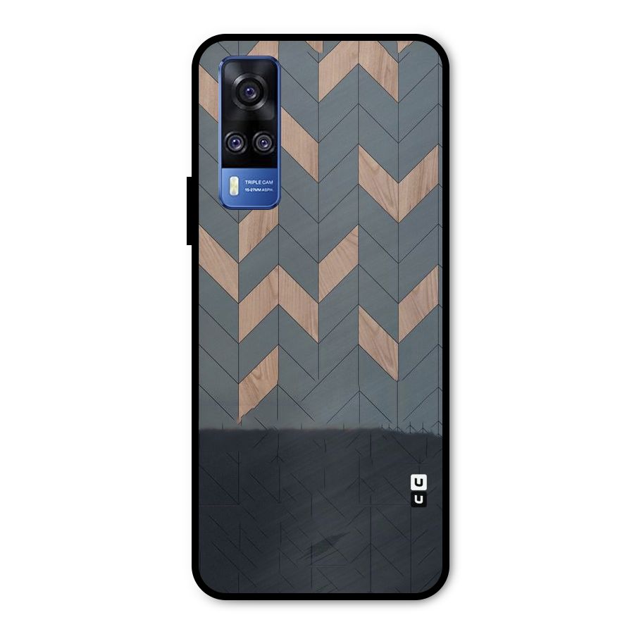 Greyish Wood Design Metal Back Case for Vivo Y31