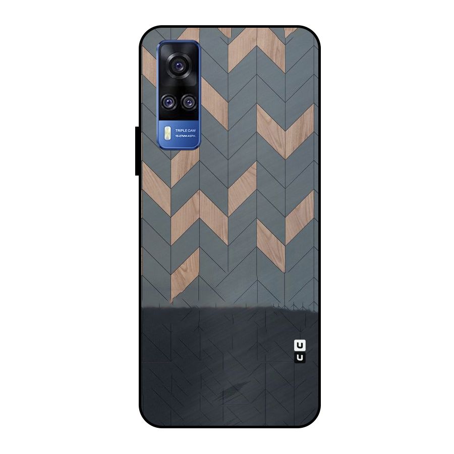 Greyish Wood Design Metal Back Case for Vivo Y51