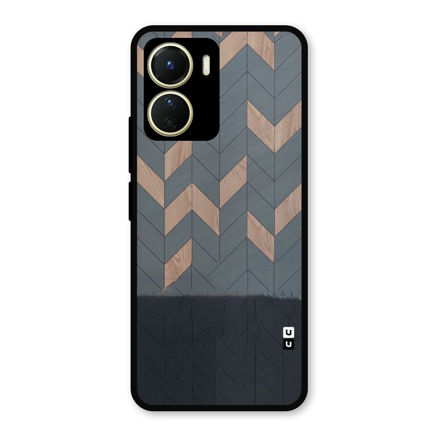 Greyish Wood Design Metal Back Case for Vivo Y56