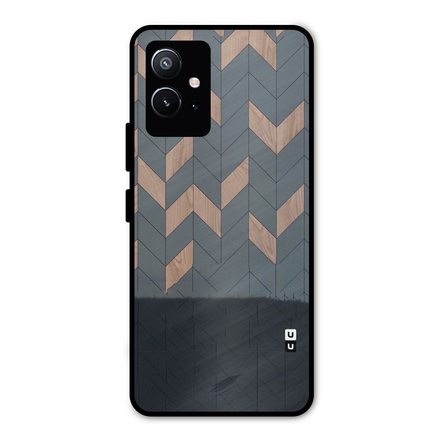 Greyish Wood Design Metal Back Case for Vivo Y75 5G