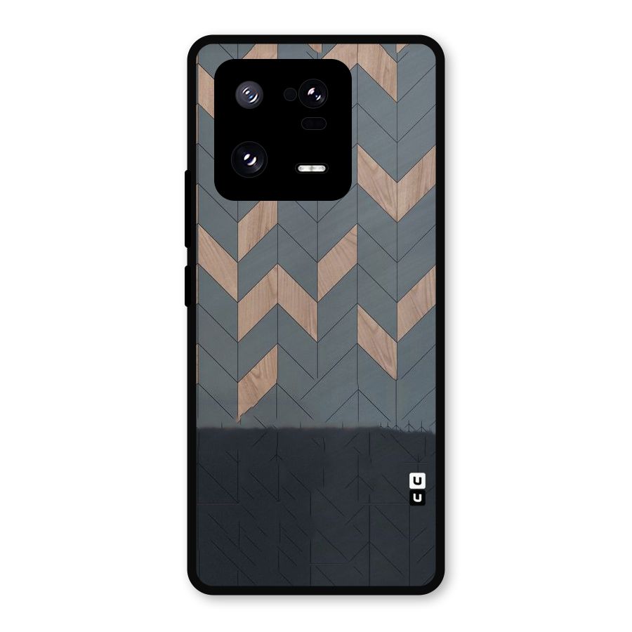 Greyish Wood Design Metal Back Case for Xiaomi 13 Pro