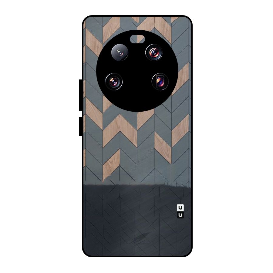 Greyish Wood Design Metal Back Case for Xiaomi 13 Ultra