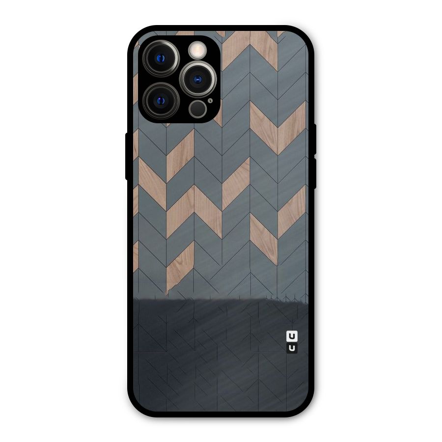 Greyish Wood Design Metal Back Case for iPhone 12 Pro Max